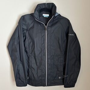 Columbia Omni-Shield Black Lightweight Hooded Rain Jacket Women’s Small